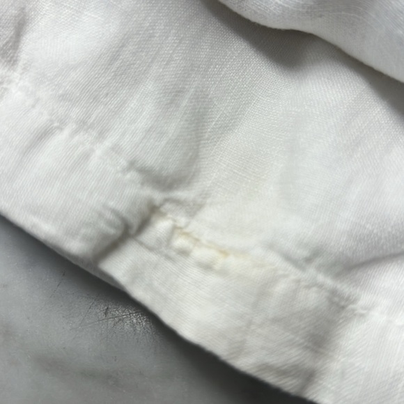 James Perse White Linen Straight Leg Pant Drawstring Waist Size 0/XS - Picture 9 of 9